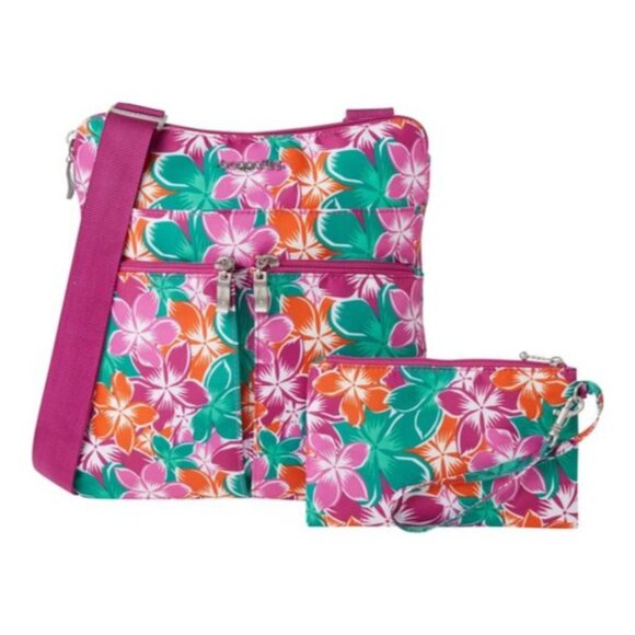 Baggallini Horizon Crossbody Bag - Luau Print, Lightweight, Water-Resistant, Inc - Picture 1 of 7